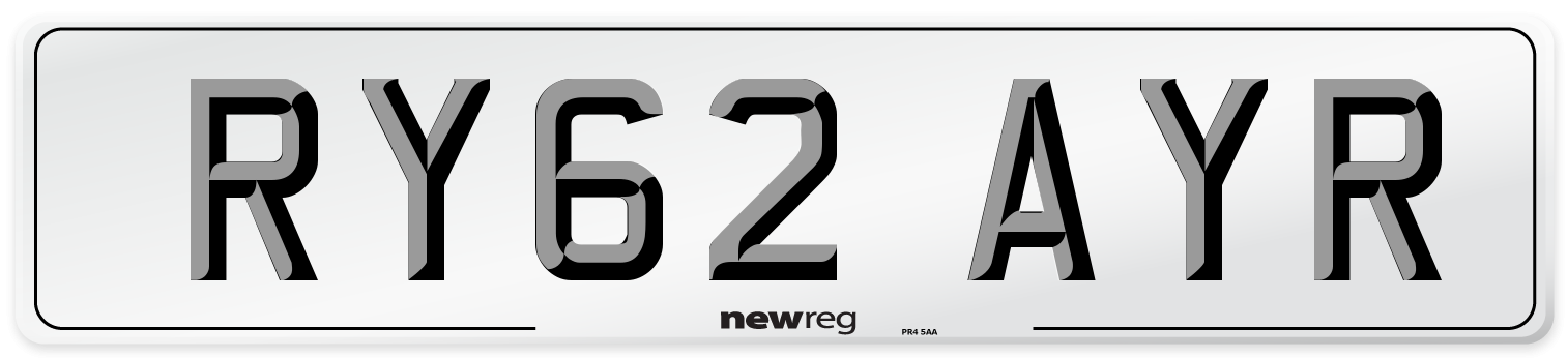 RY62 AYR Number Plate from New Reg